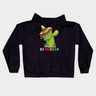 0% Mexican With Sombrero And Mustache For Cinco de Mayo Kids Hoodie